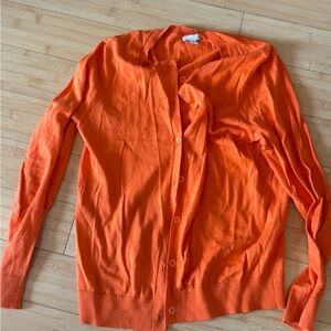 LIKE NEW! Gap Bright Orange Cotton Cardigan Sweater Sz M